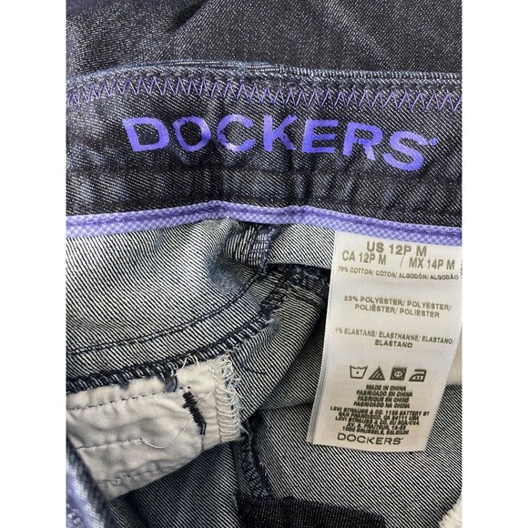 Dockers Womens Jeans Adult Size 12 Petite Dark Wash Slim Leg Khaki Diem  NEW - Picture 6 of 7